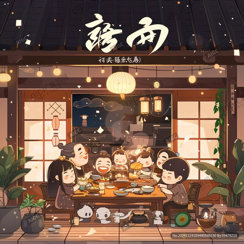 夜宵店插画