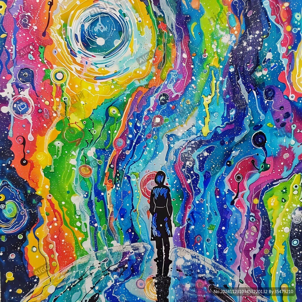 流彩画流体画