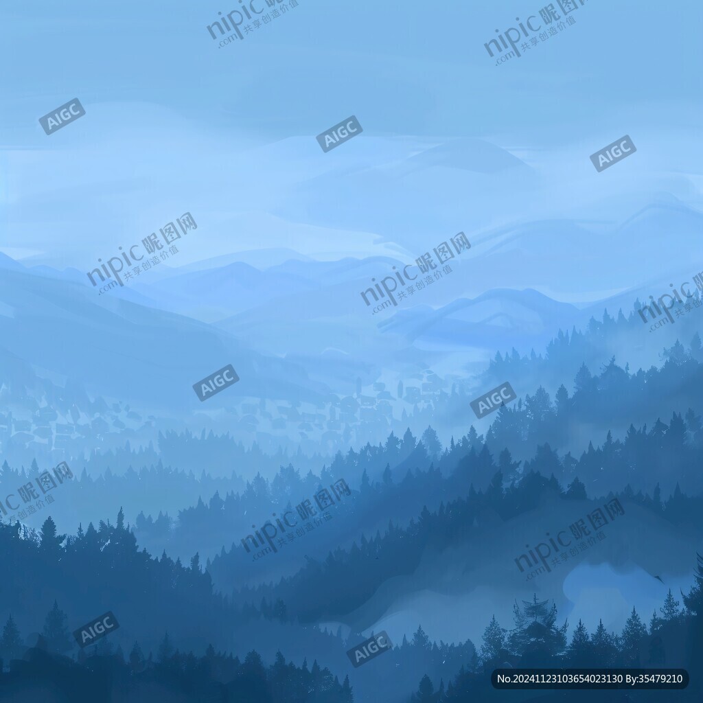蓝调远山背景