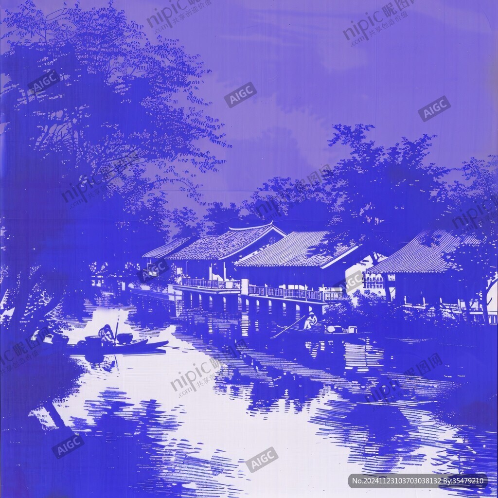 素描水乡景