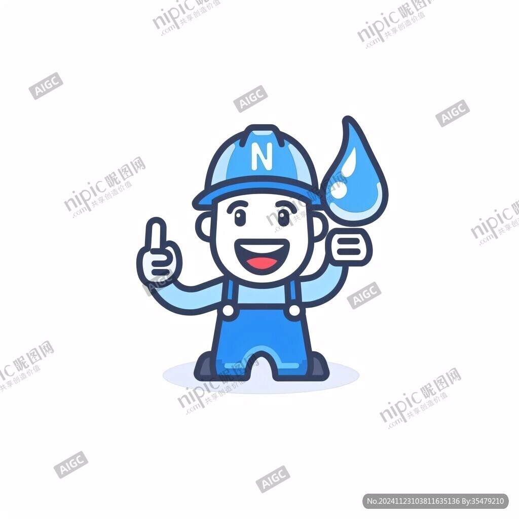 卡通吉祥物水滴形象