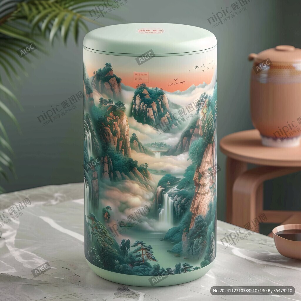 松石山水杯