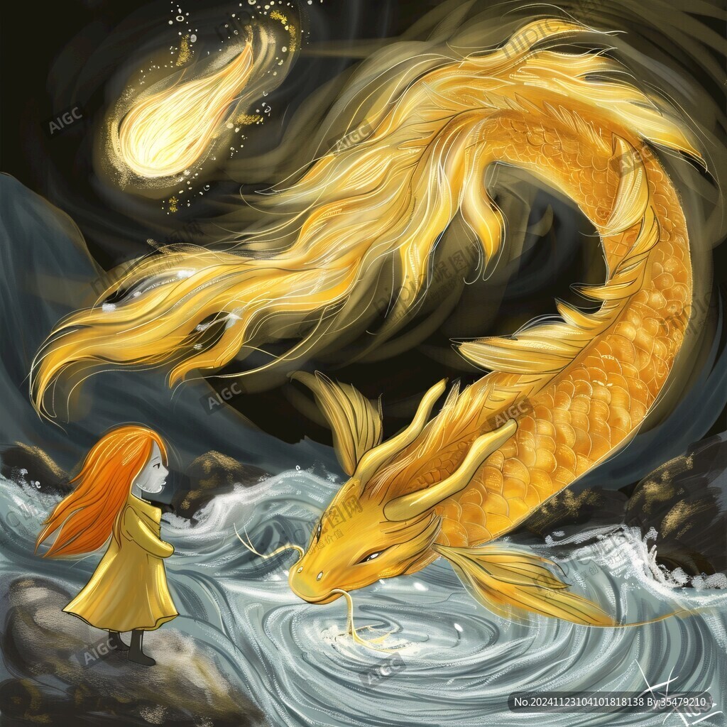 转运锦鲤插画