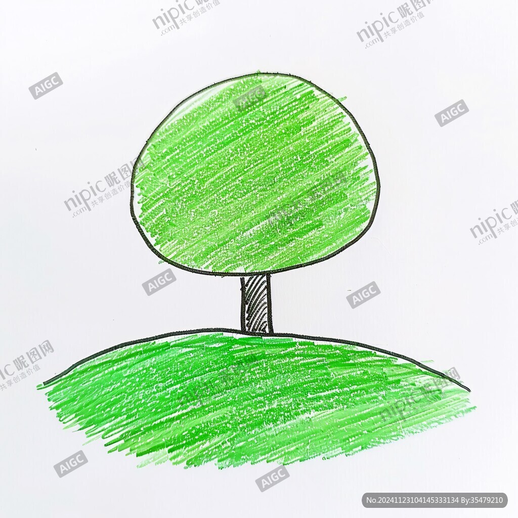 手绘绿色值物