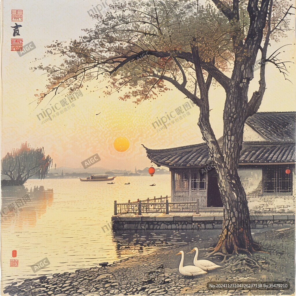 日出江南画芯
