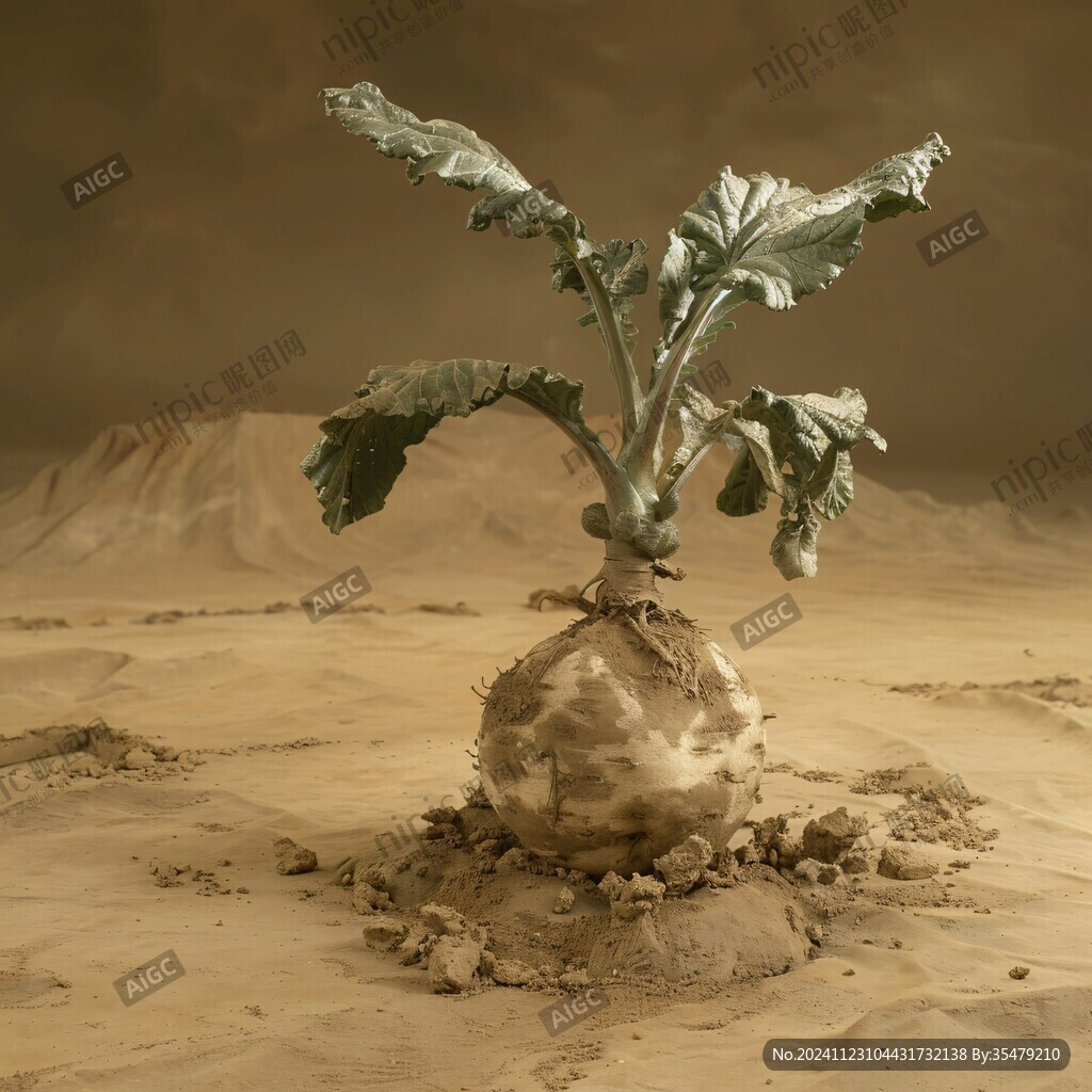 戈壁滩上的头发菜