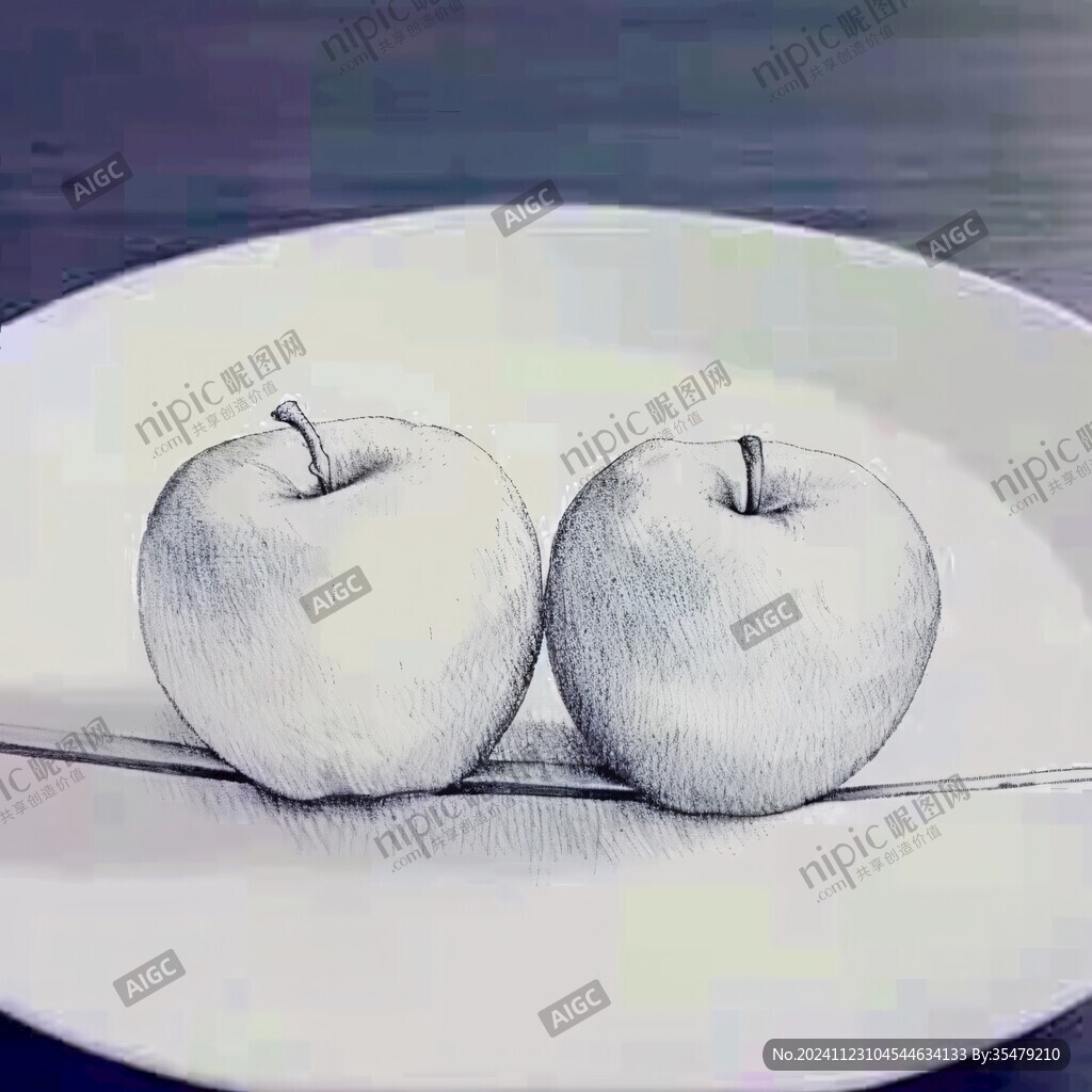 水果素描画