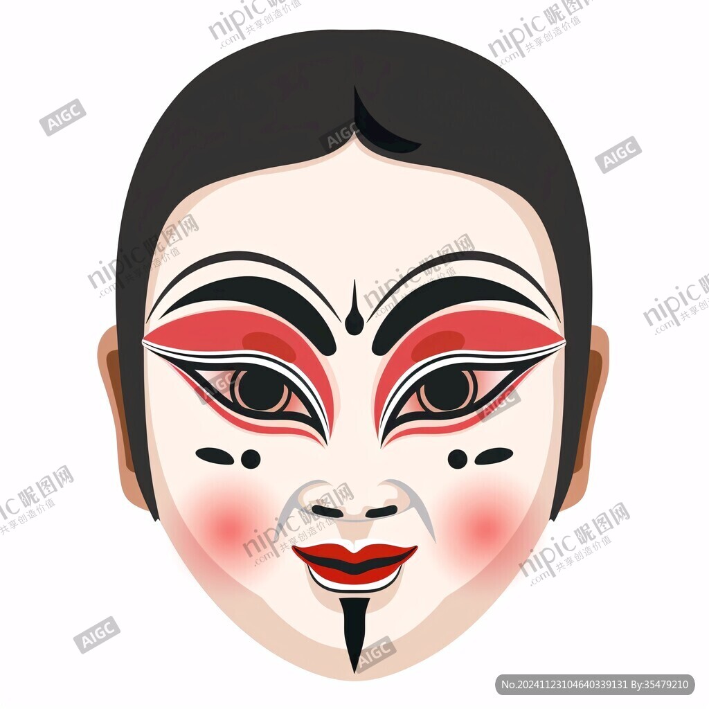 脸谱人物插画