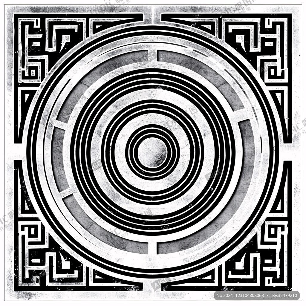 圆形回形纹