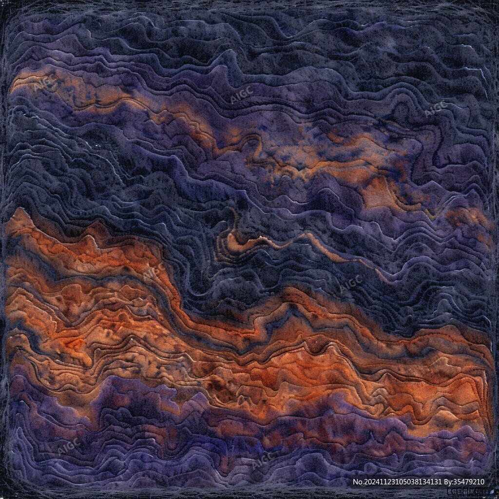 抽象大理石山水画