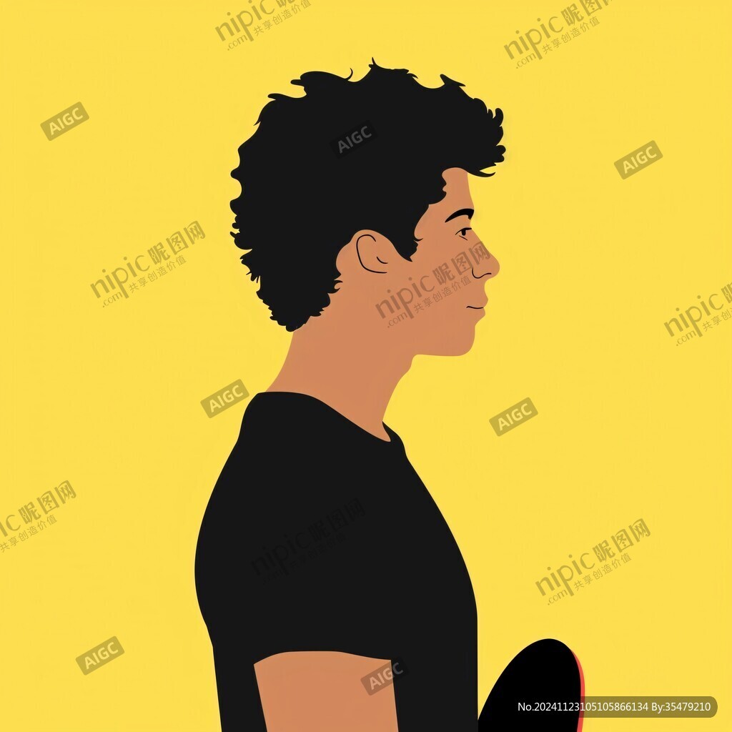 男生头像插画