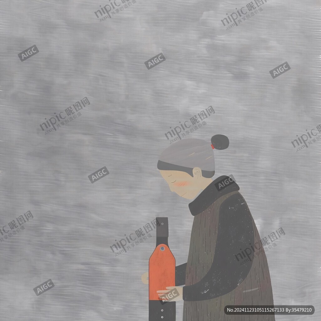 红酒女人插画