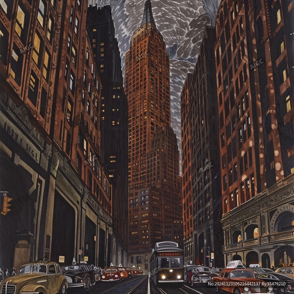 底特律插画科技旅游