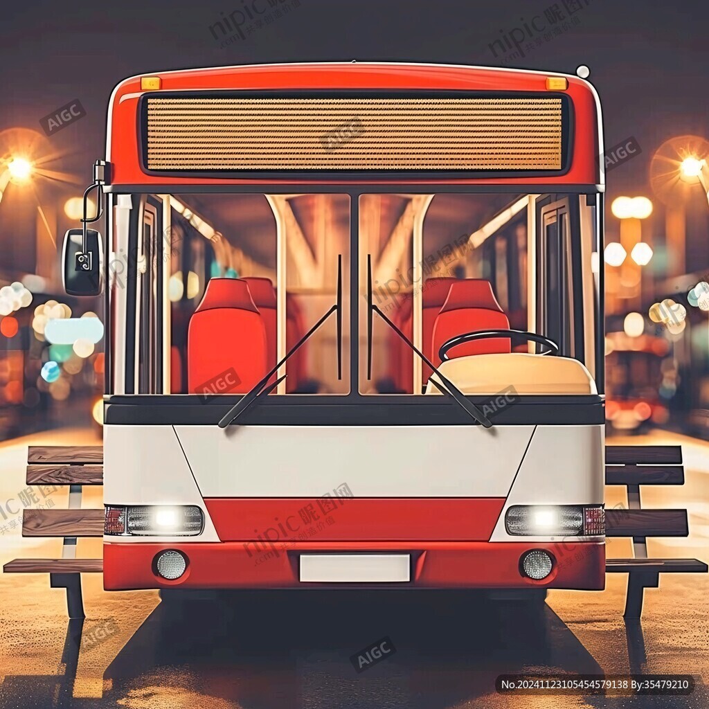 大巴车插画