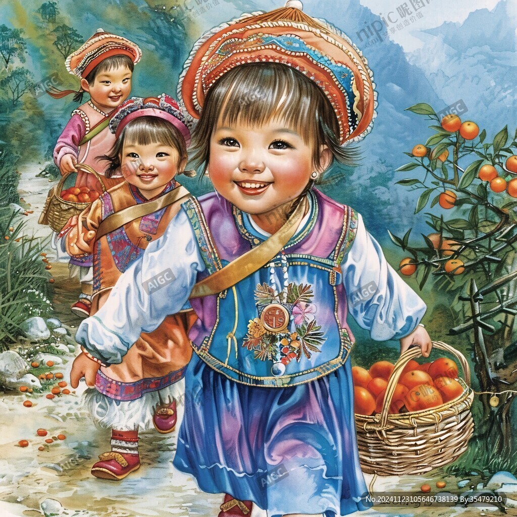 村姑形象绘画