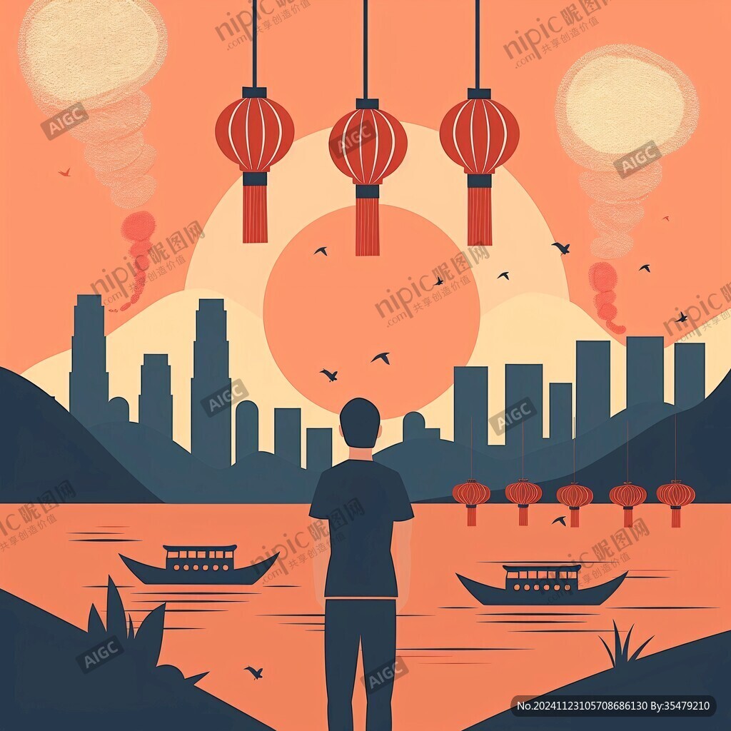 扁平剪纸风