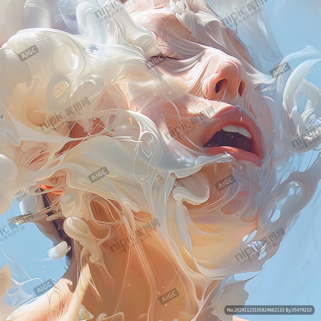 扭曲人像插画