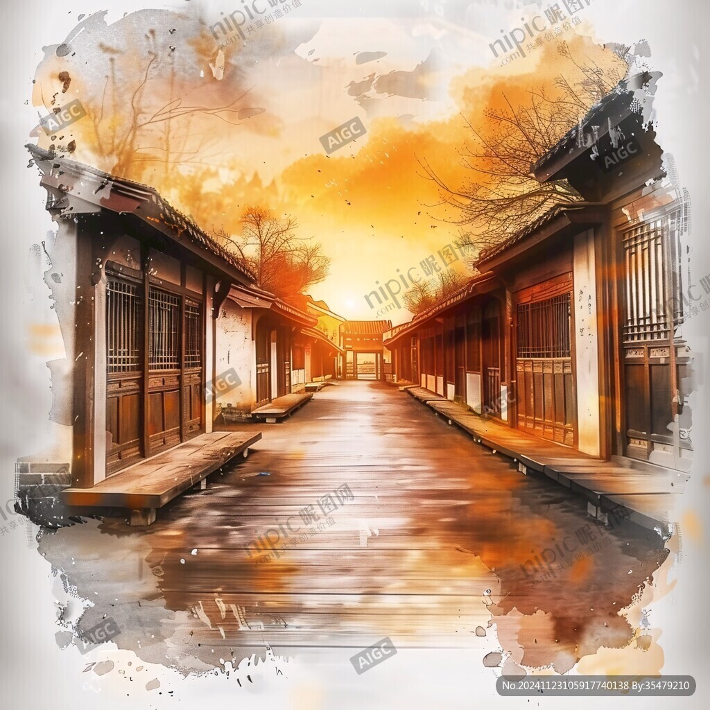 古街插画