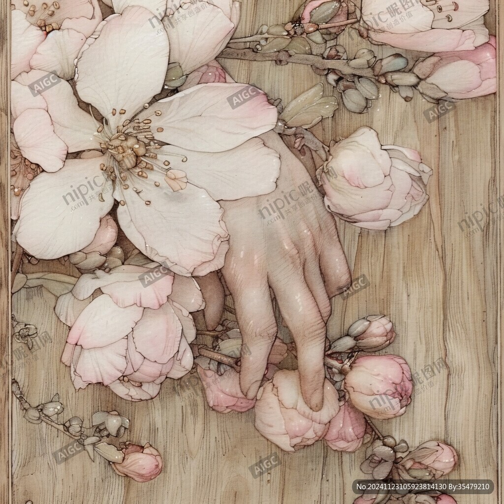 花瓣插画浮雕
