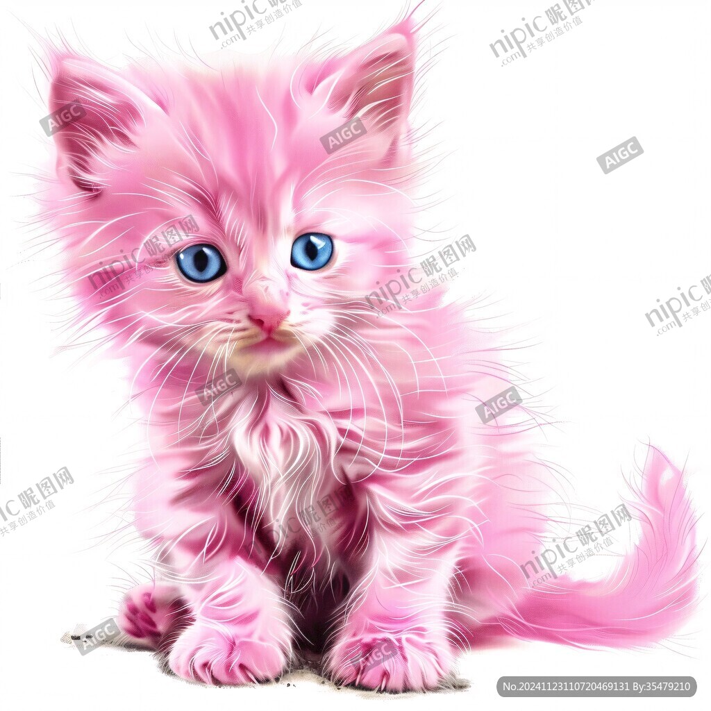 卡通长毛猫插画