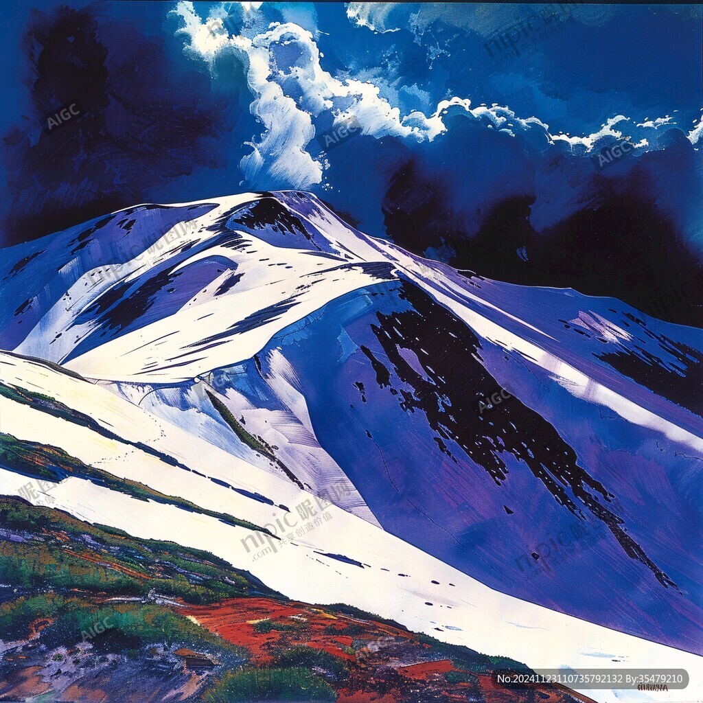 电脑绘画雪山