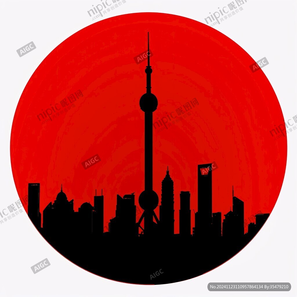 北上广深剪影轮廓背景