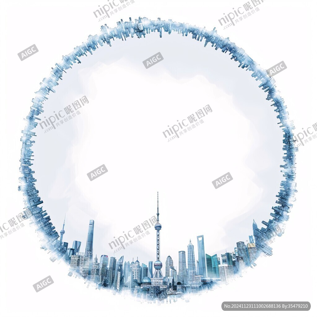 北上广深剪影轮廓背景
