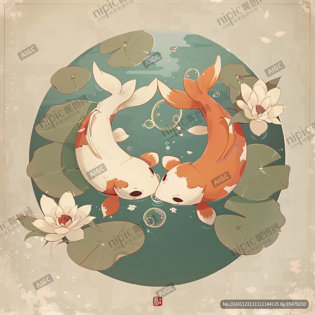 转运锦鲤插画