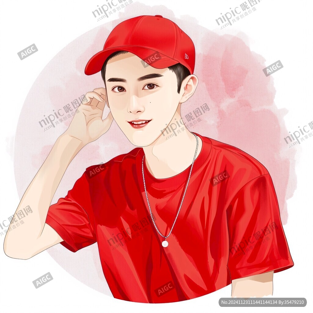男生头像插画