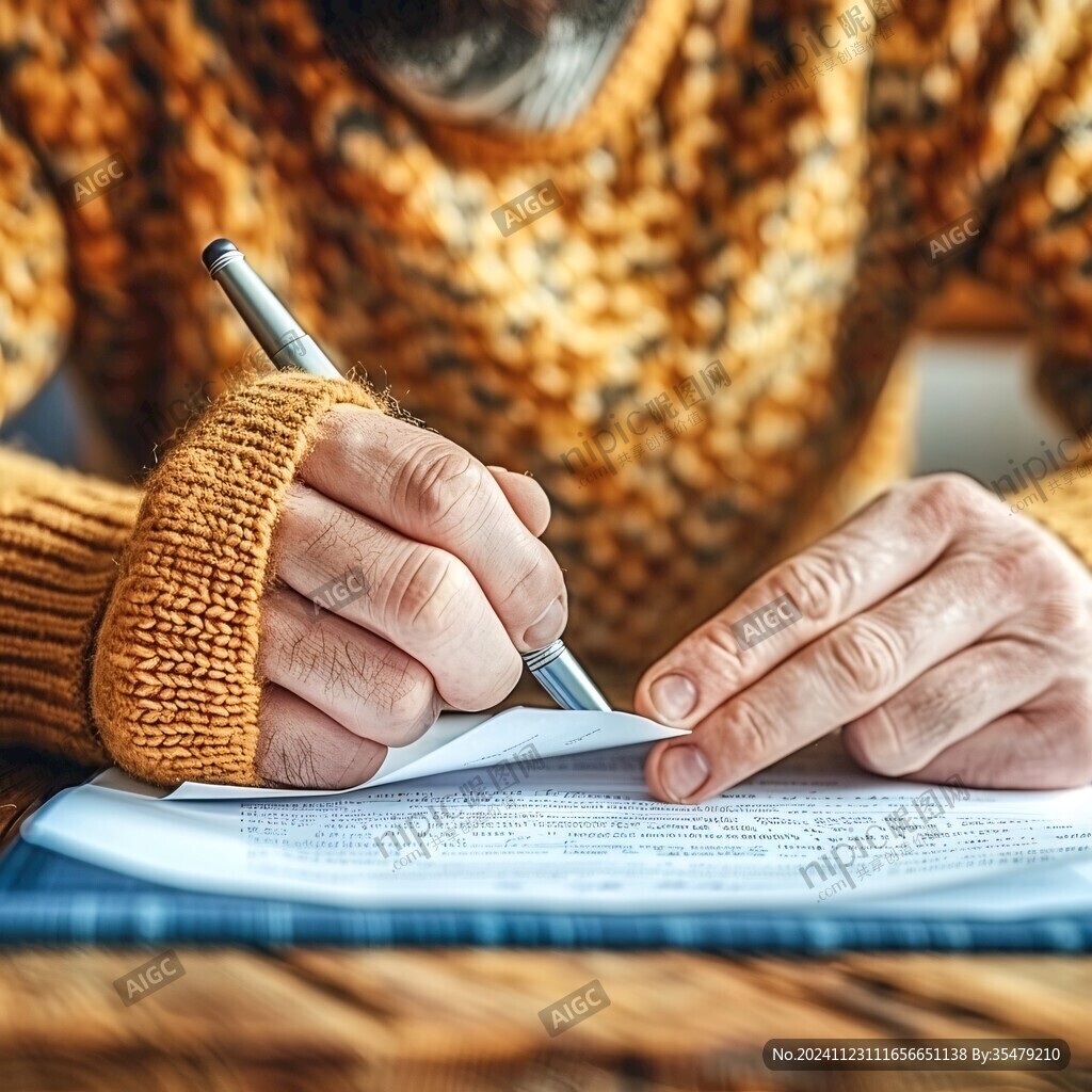 正在写字的手