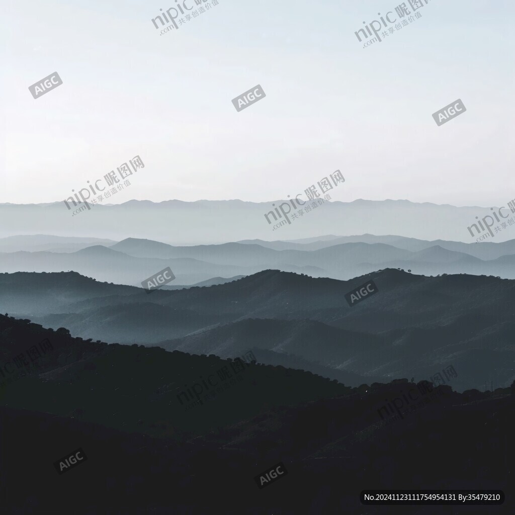 蓝调风景山川