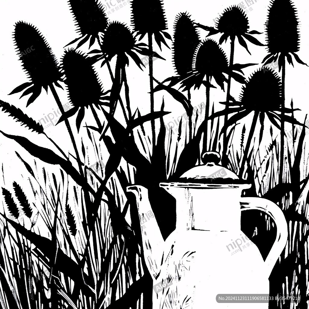 甘蔗黑白版画