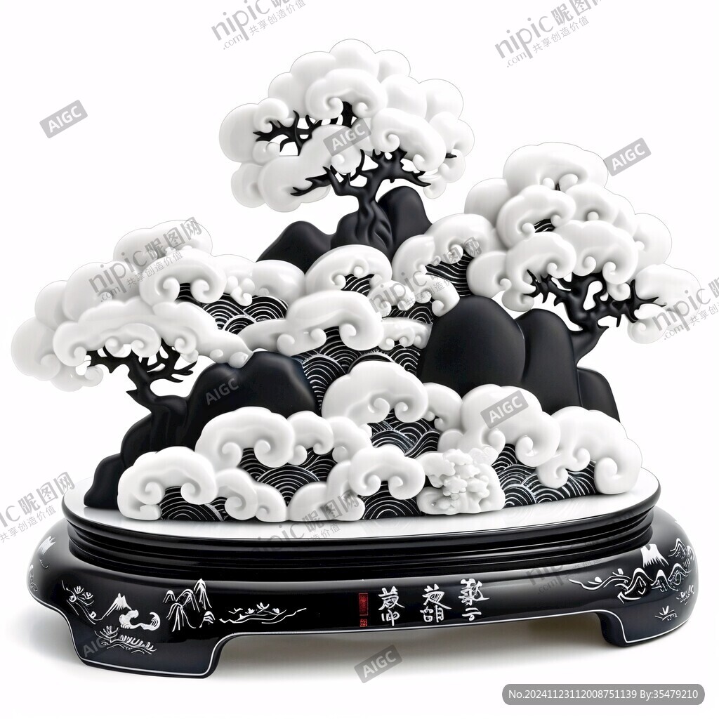 牙雕山水摆件