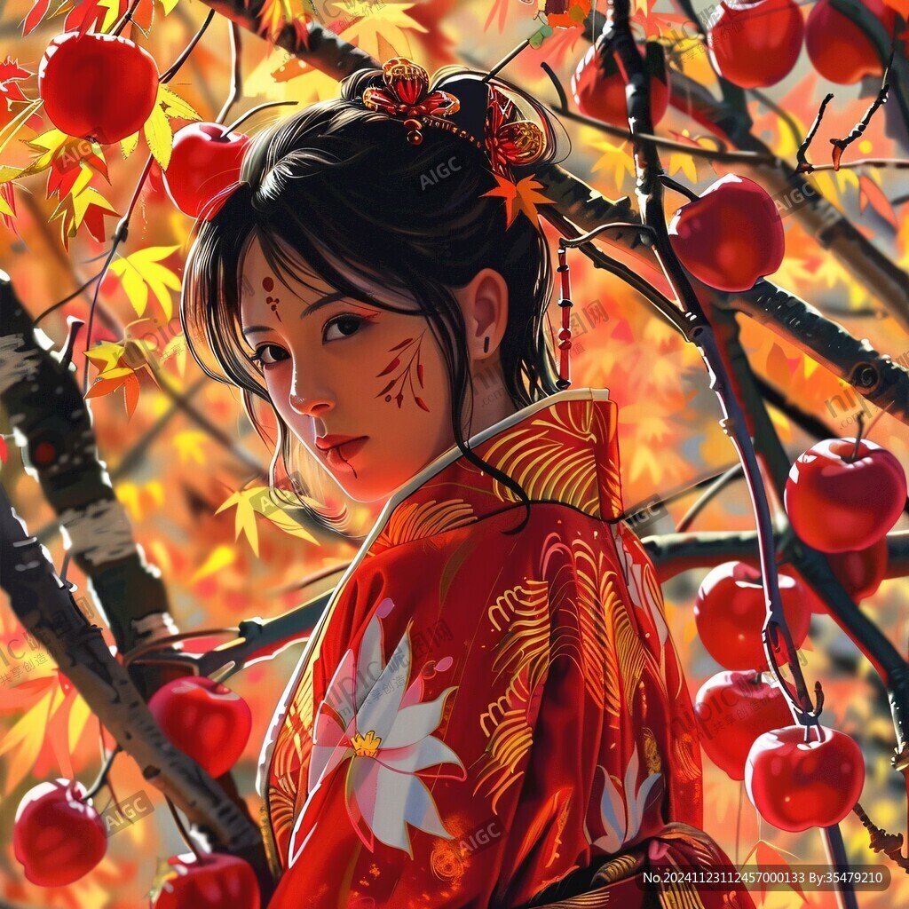 红叶古风美女