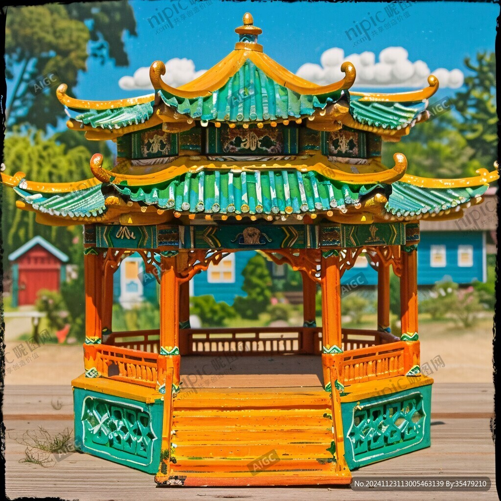 琉璃瓦顶亭