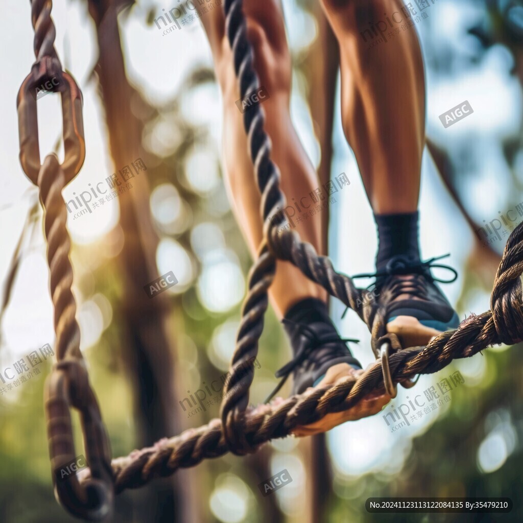 拽绳登山