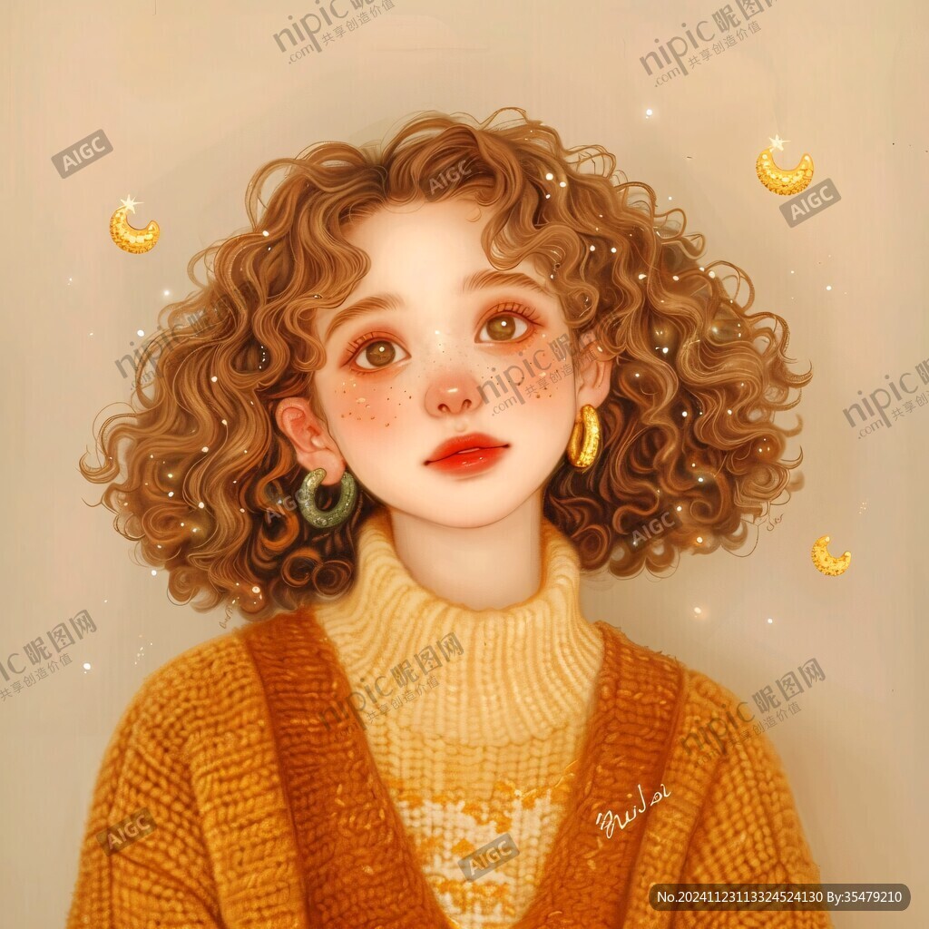 女孩插画头像