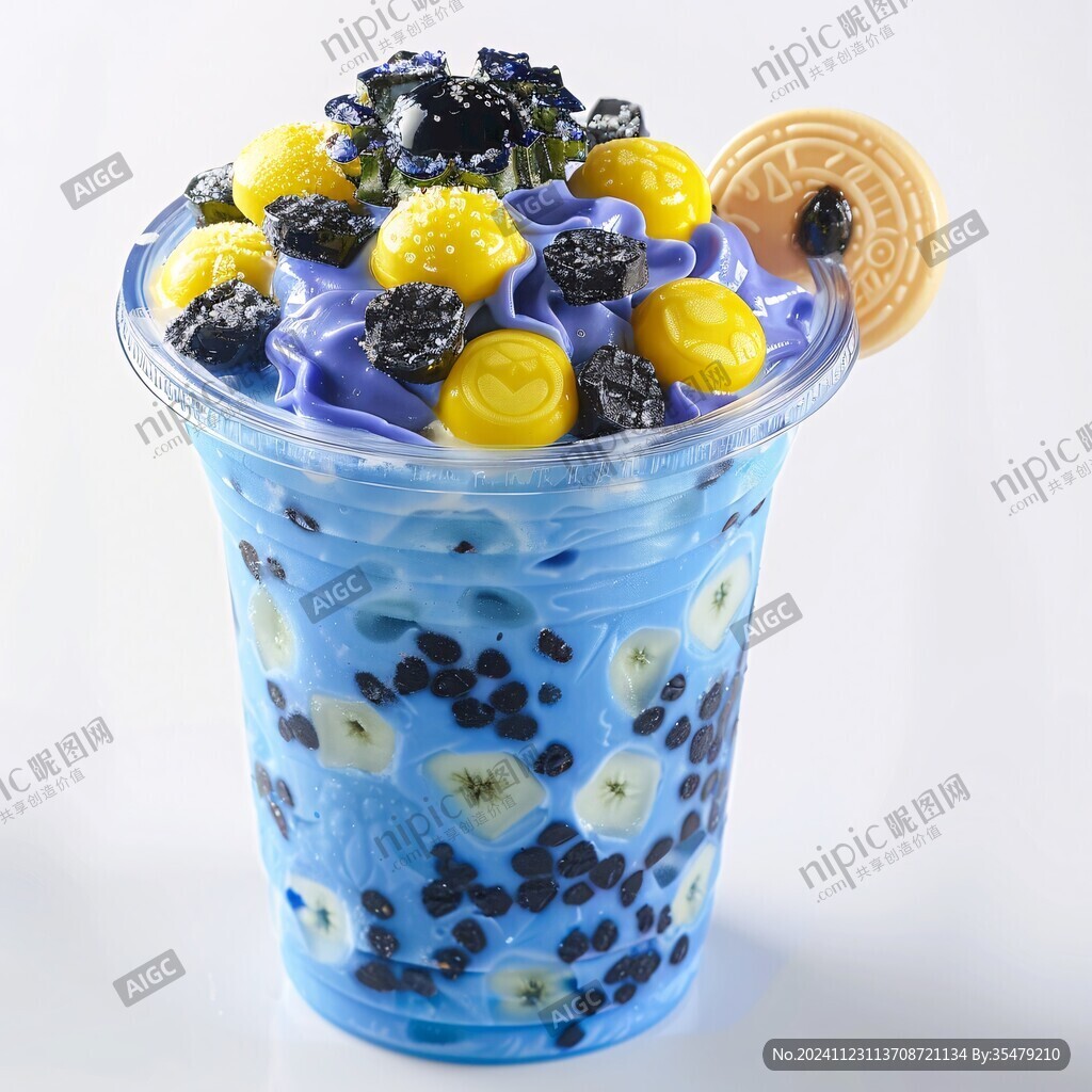蓝莓珍珠奶茶