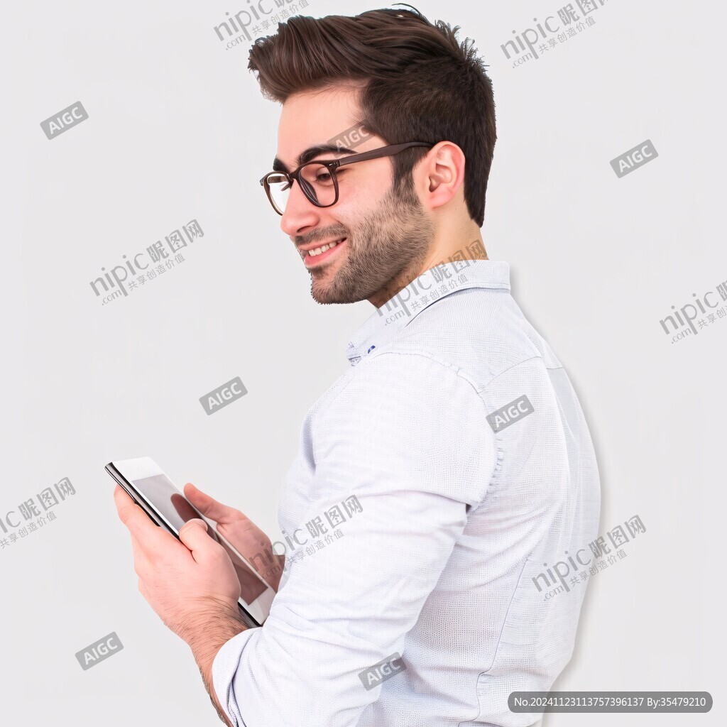 戴眼镜男士
