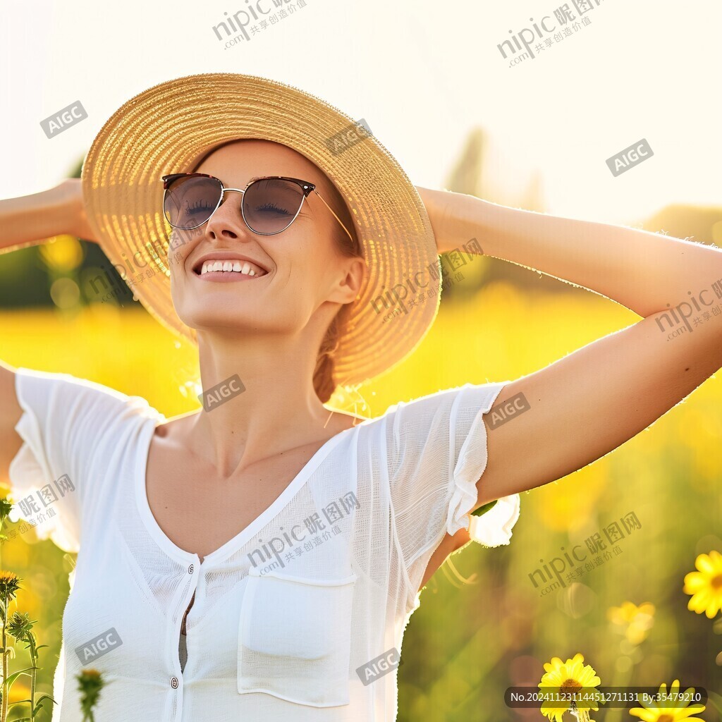 戴草帽美女