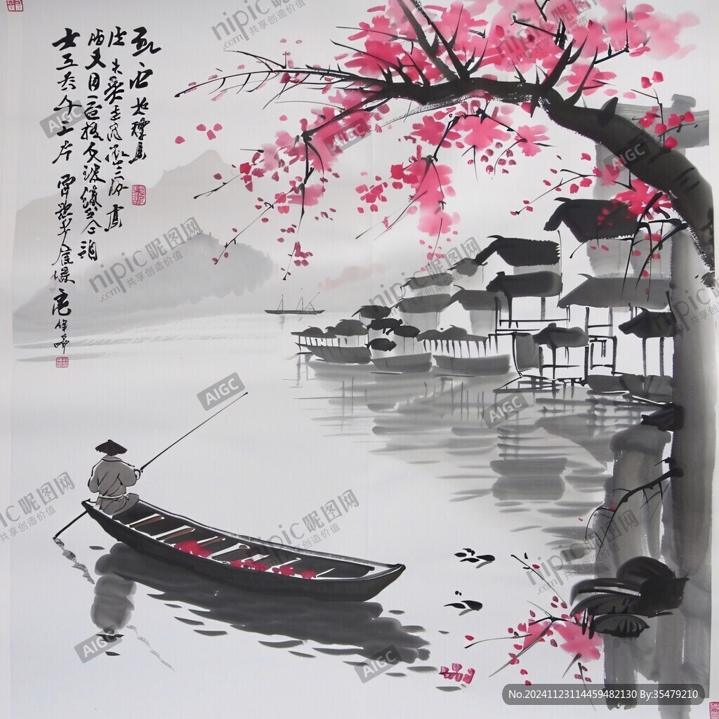 山水画风景画江南水乡