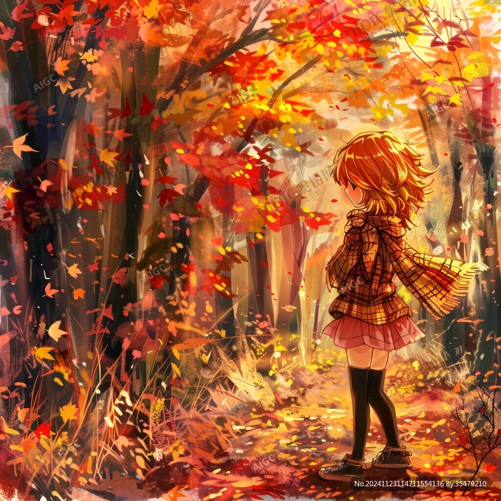 银杏树下的女孩