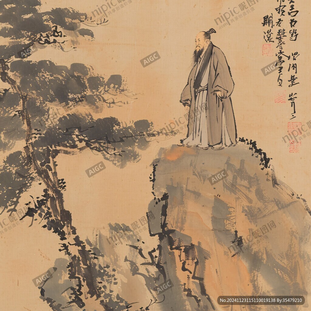 松林高士图