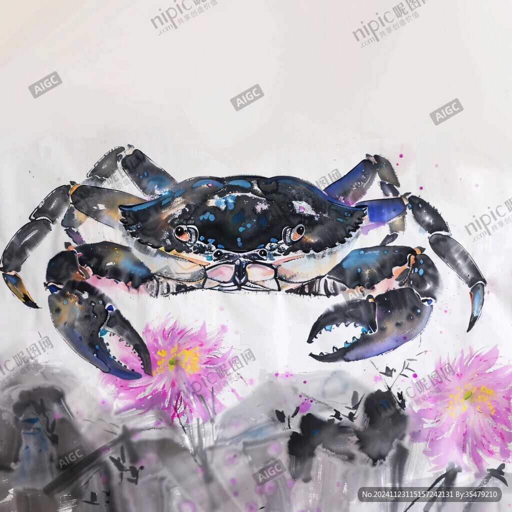 河蟹插画