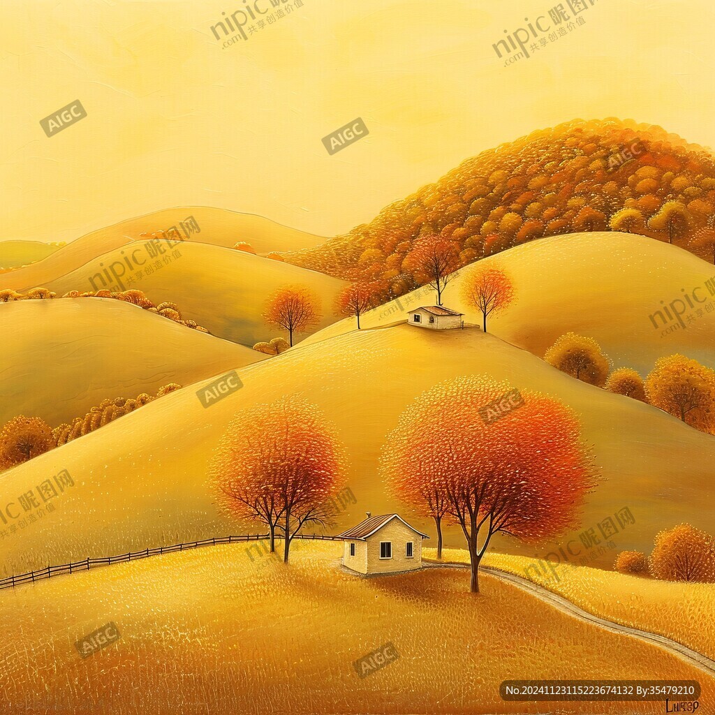 金秋风景插画