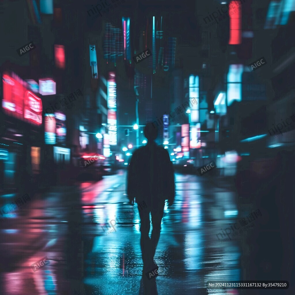 夜色中行走的人