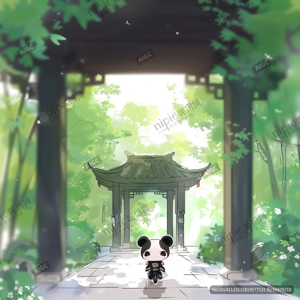 插画爱晚亭