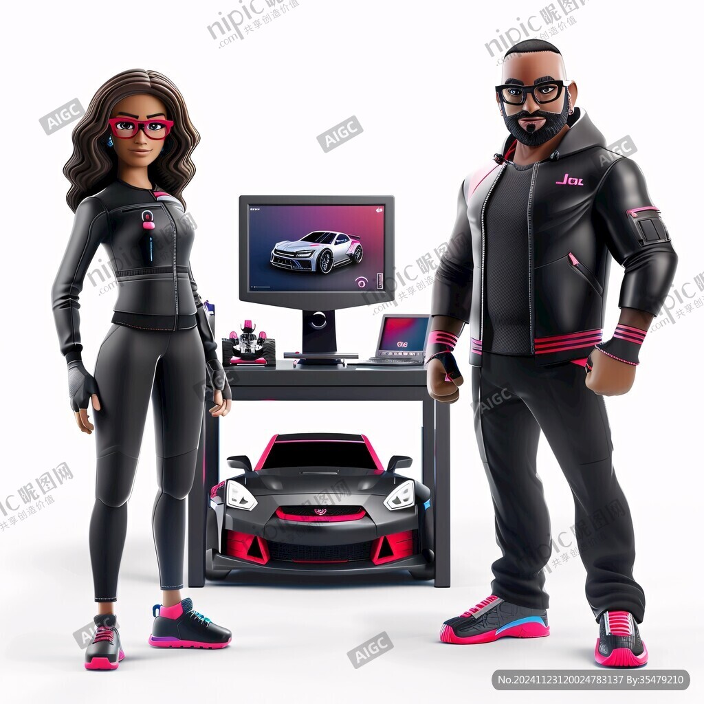 3d男女卡通形象