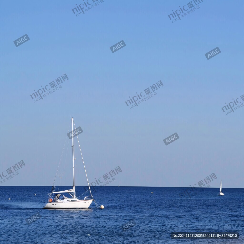 海滩大海帆船