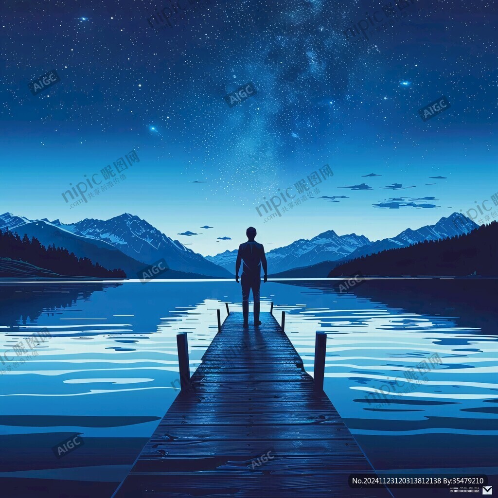 星辰大海男孩背影